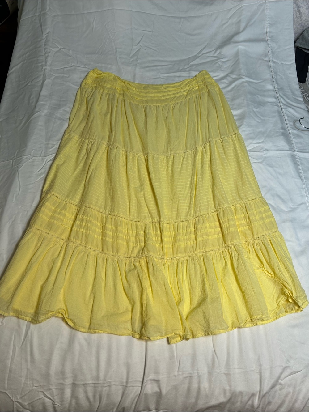 Cato Yellow Tiered A-Line Maxi Skirt